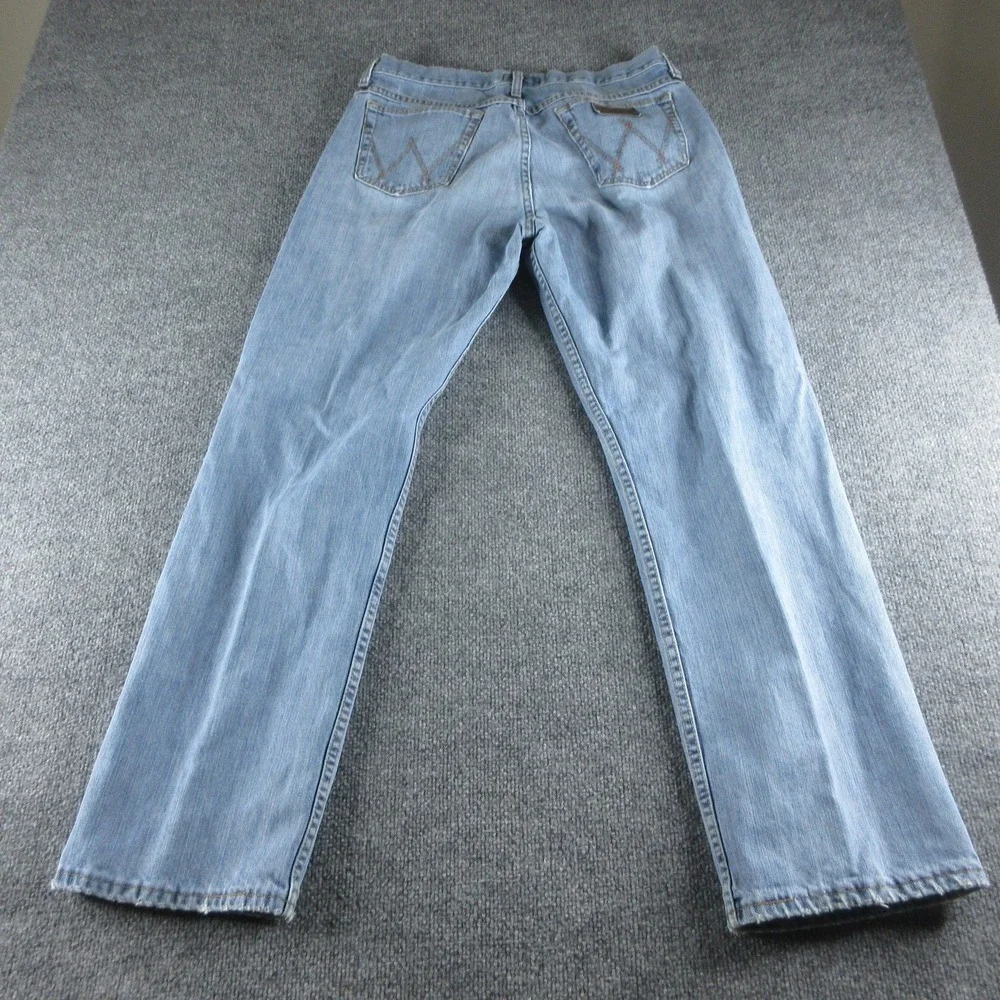 Wrangler 20X Jeans Mens 33x32 Blue Straight Light Wash Denim 01MWXLB Workwear